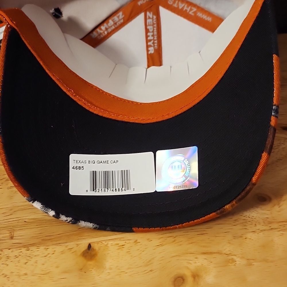 Zephyr Texas Longhorn Orange Camouflage Hat - New - Picture 7 of 8